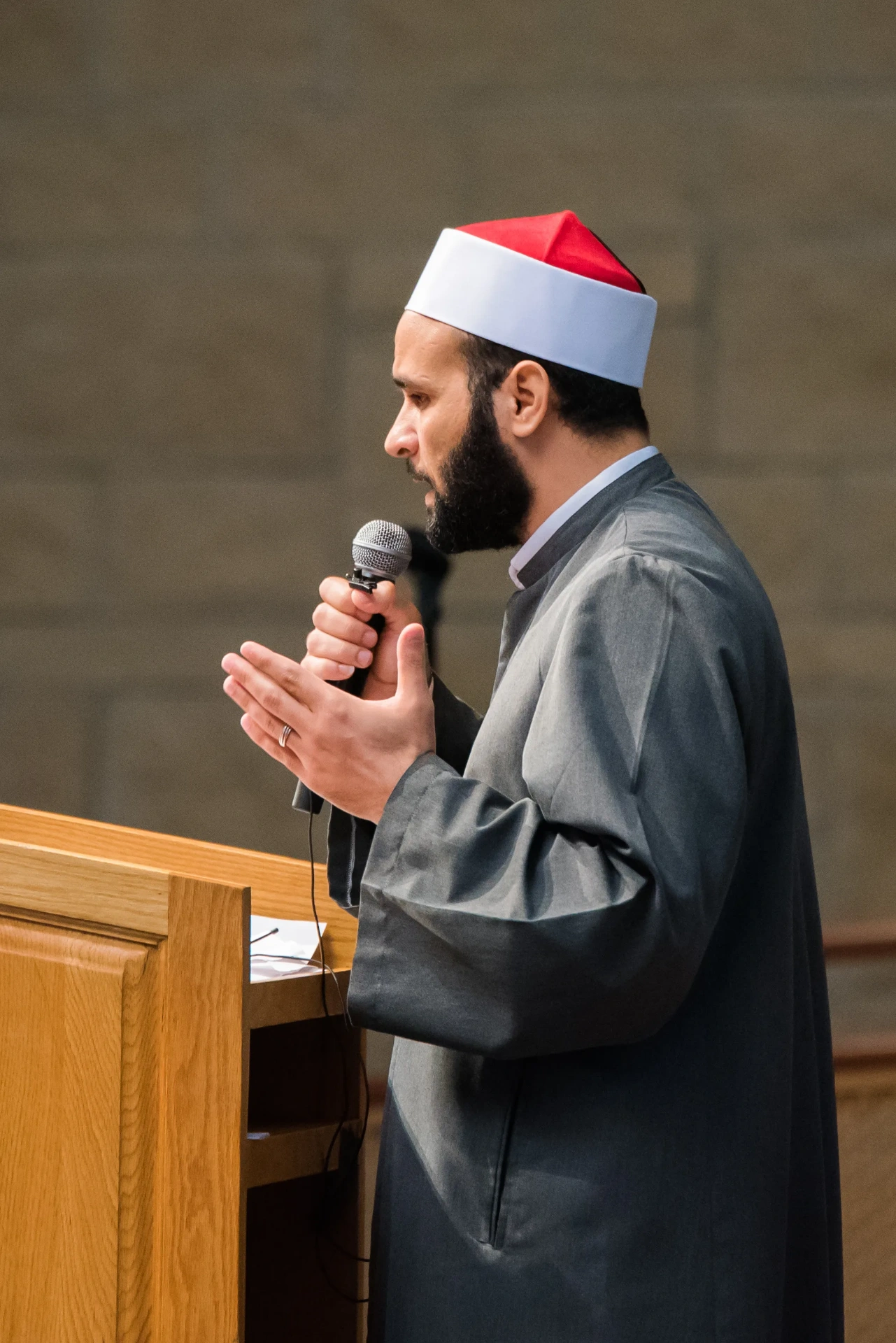Ustaz Quran at the podium